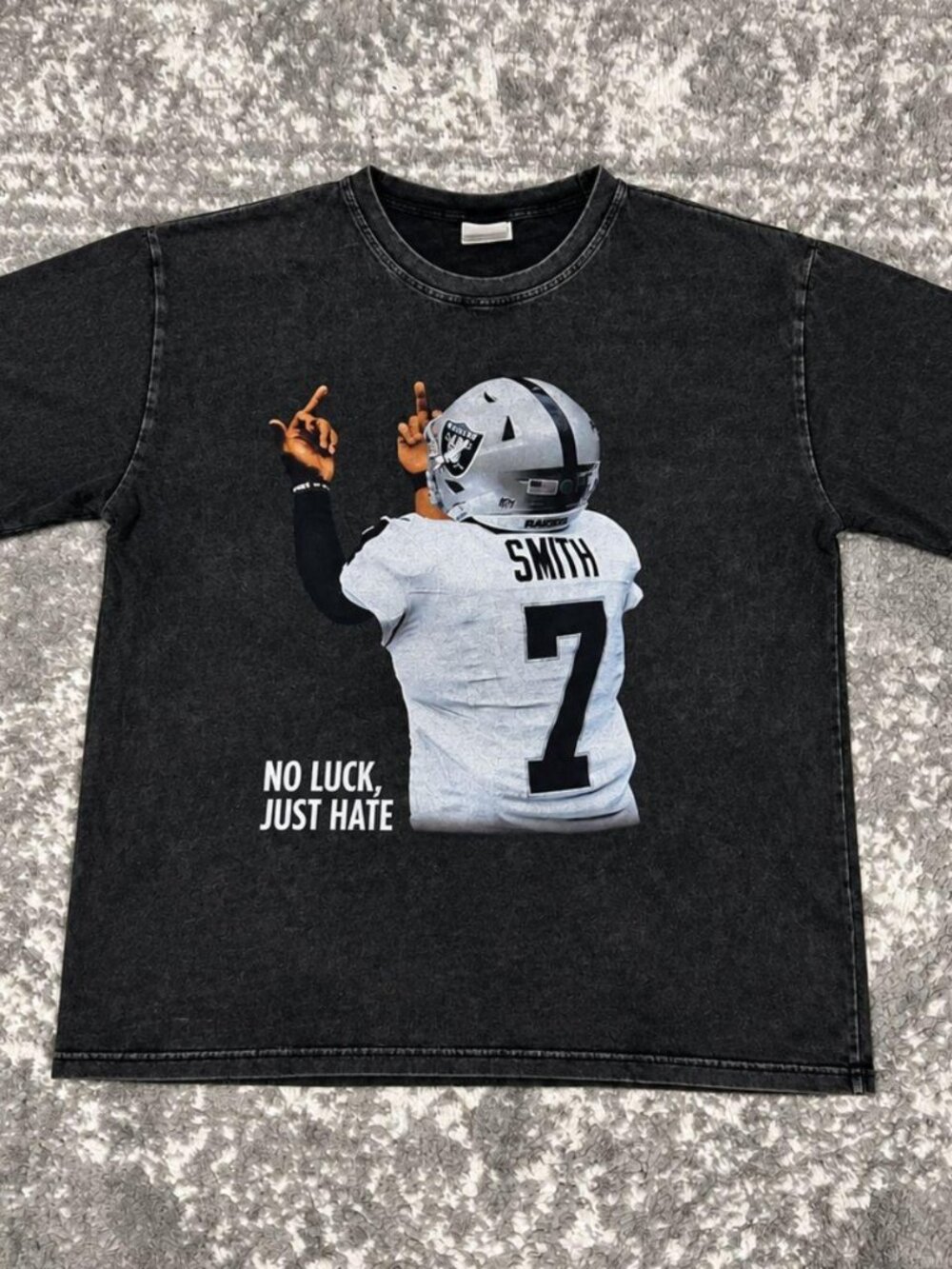 Geno Smith 7 Las Vegas Raiders “No Luck Just Hate” Graphic T-Shirt